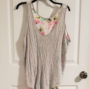 5/$30 SALE! Grey Tank with Floral Back (W4)